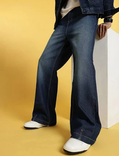 Men Loose Bootcut Heavy Fade Jeans
